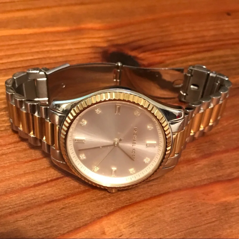 Michael Kors Stainless Steel | Gold Plated Watch With Crystals | Extra Links EUC